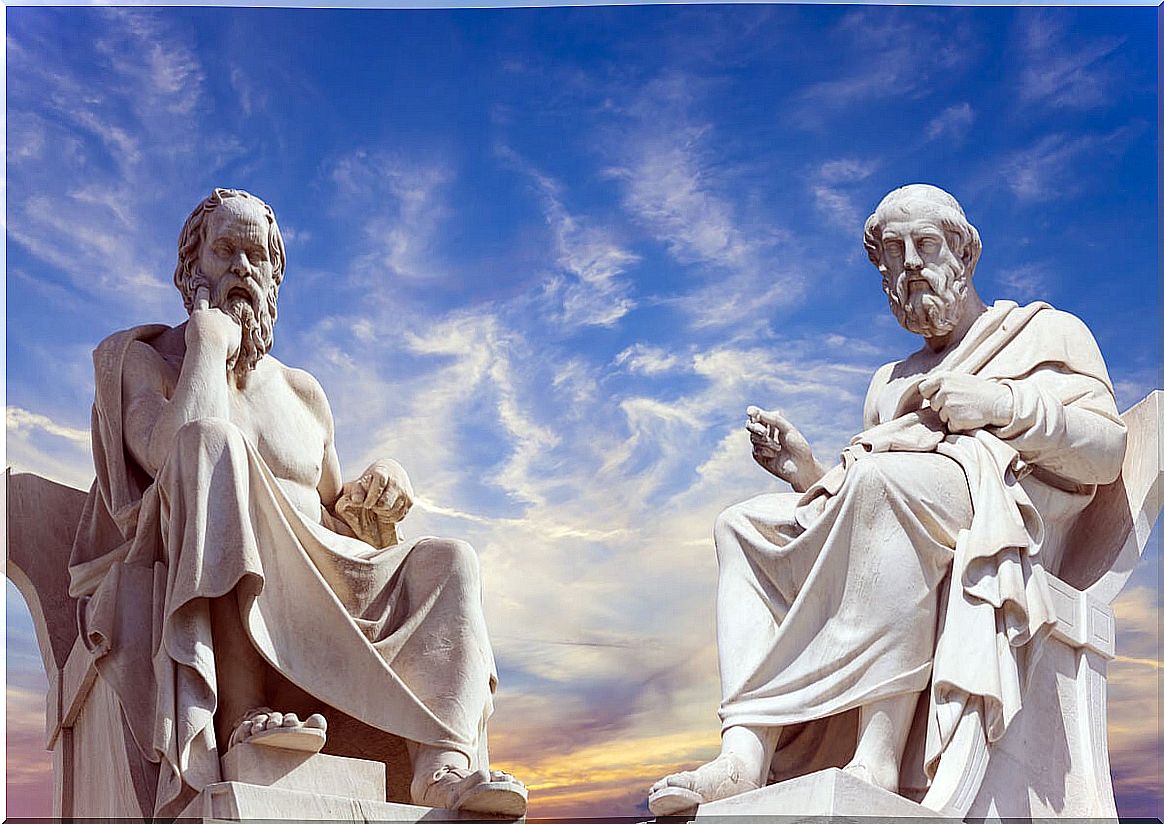 Socrates and Plato statue