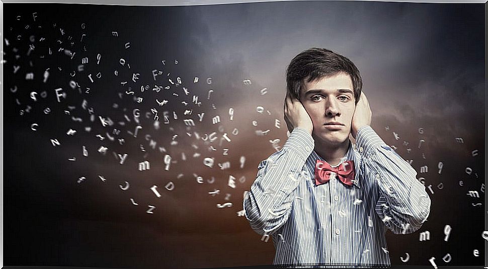 Man covering his ears symbolizing the phrases of Cicero