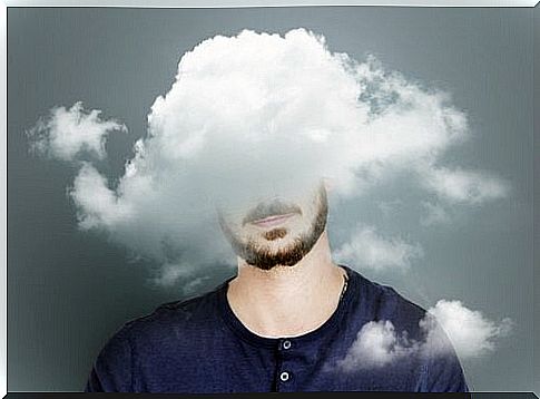 Man with cloud representing the effect of the cold-hot empathy gap