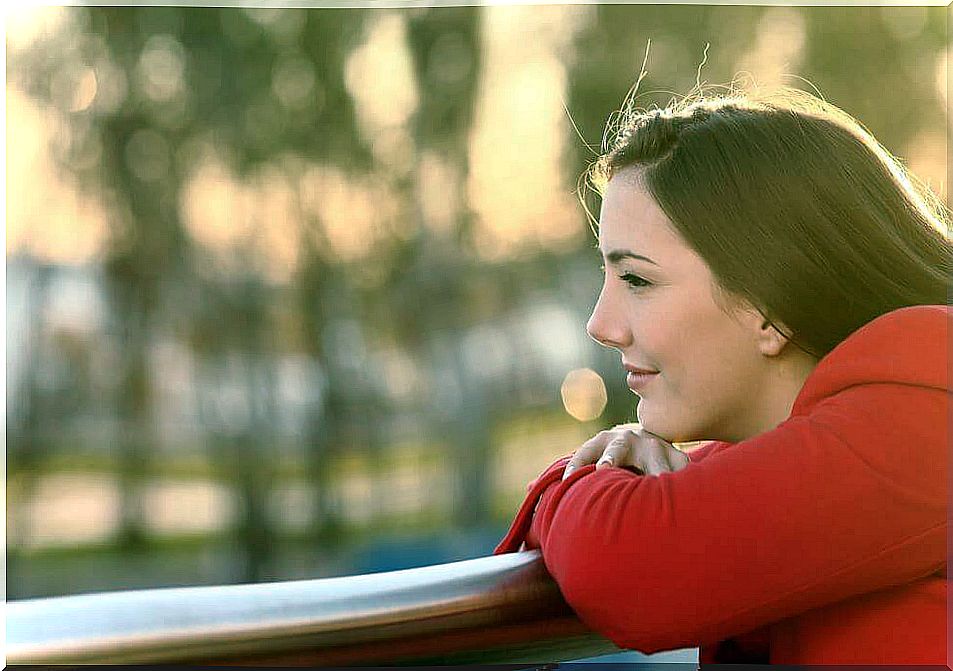 Woman thinking positive