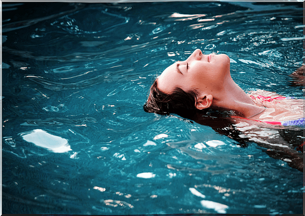 Woman enjoying in the water