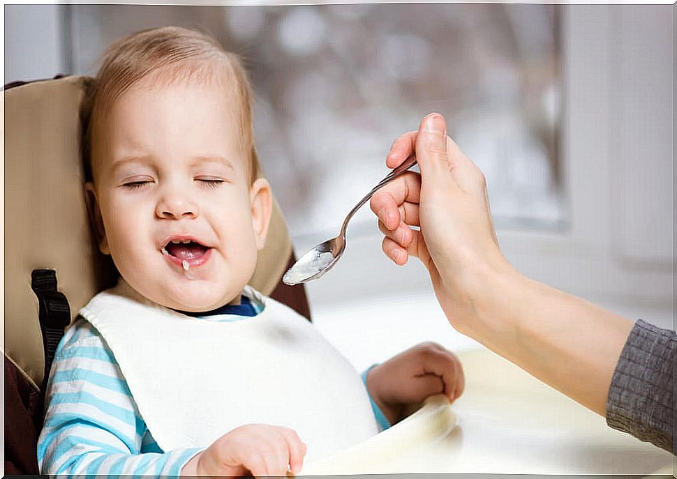 Mother feeding her baby