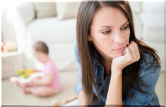 Mother with post-option depression