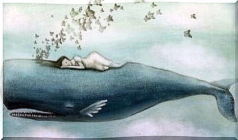 Woman on a whale