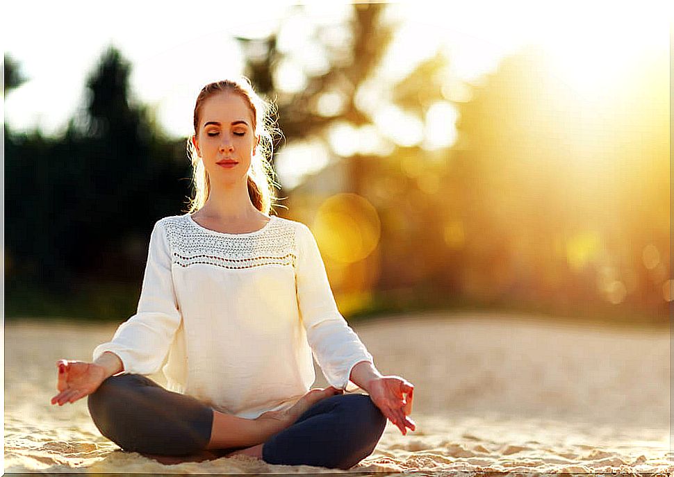 Woman meditating