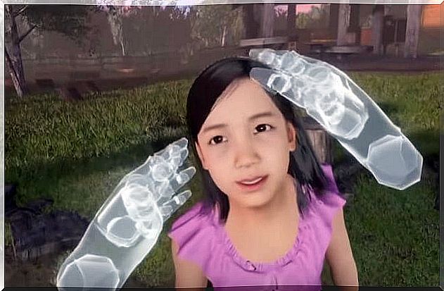 Girl reuniting with her mother through virtual reality