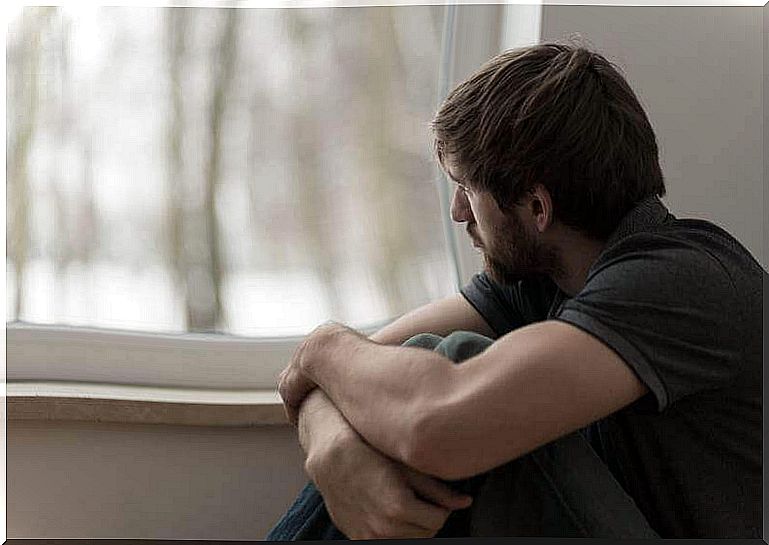 Boy looking out the window